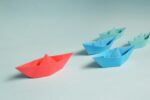 paper boats on solid surface